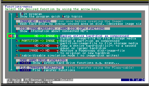 Select desired copy mode