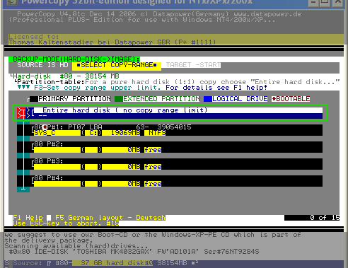 <span>overview of the partitions </span>