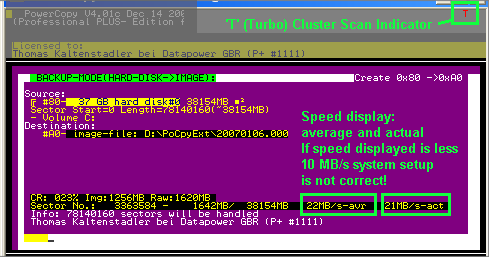 window showing the current backup dialog